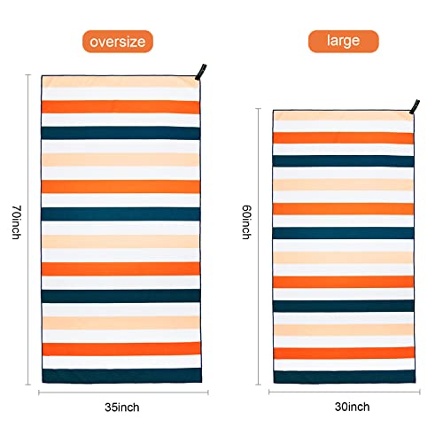 Exclusivo Mezcla 4 Pack Microfiber Quick Dry Oversized Beach Pool Towels - color: Multi-green/Purple/Navy/Brown, size: 35" x 70"