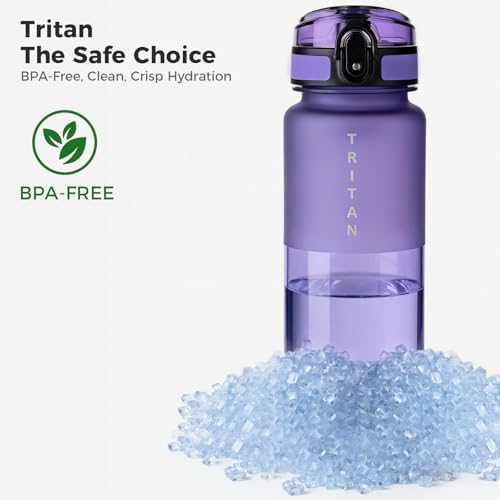 32oz Clear Tritan Water Bottle with Chug Lid - color: Purple