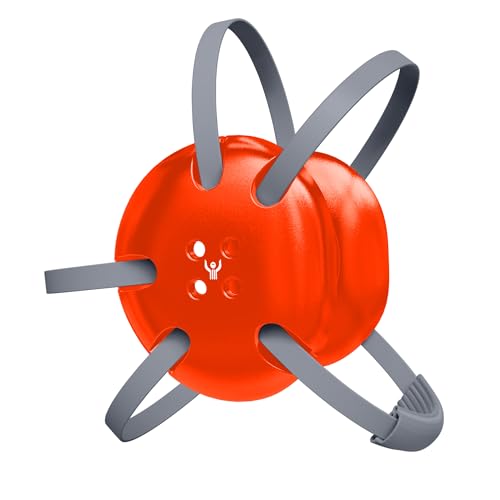 | Wrestling Classic Headgear | Earguard Adult Grappling Head Gear | Adjustable Ear Guards Silver Straps - style: Orange w/ Silver Straps