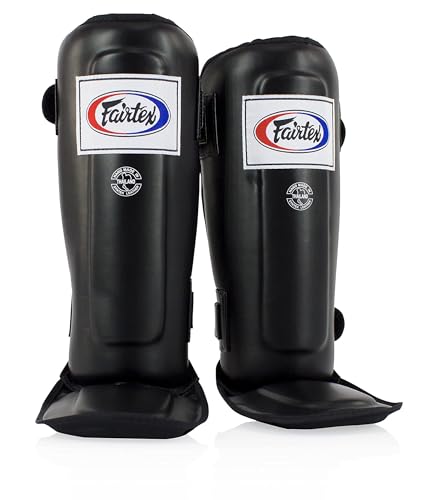 Fairtex SP3 Lightweight Shin Guards, Muay Thai MMA Avoid Shin Splints Gear - color: Black, size: Medium
