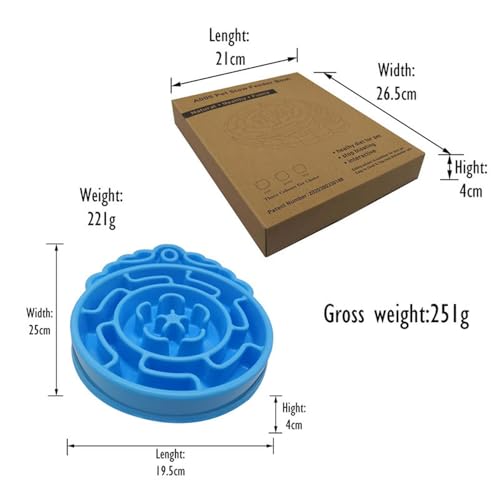 Slow Feeder Dog & Cat Bowl - Interactive Maze Puzzle Dish for Healthy Digestion, Anti-Gulping Food Grade Feeder(Green)