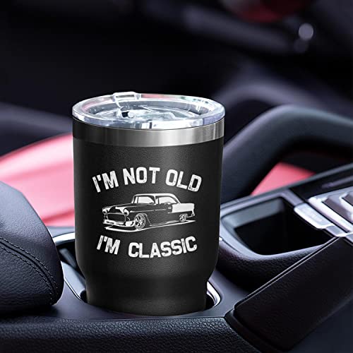 Dad Gifts for Men 30 Oz I'm Not Old I'm Classic Cup Tumbler Coffee Mug with Lid and Straw Mens Father's Day, Christmas and Birthday Gifts Idea 50th 60th 70th 80th - color: I'm Not Old-01