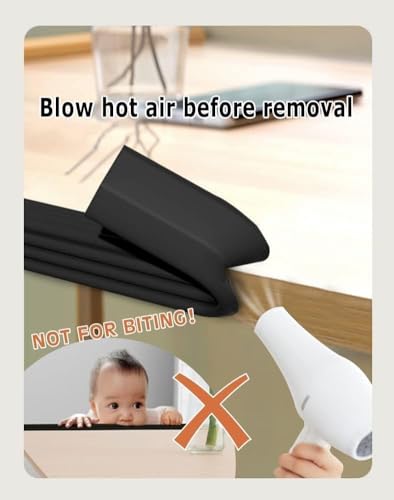 Baby Proofing Edge Corner Protector,Edges with Furniture Desk Edge Cushion& Edge Safety Bumpers,Corner Protector for Baby,Soft Rubber Foam Guard,16.4ft Black