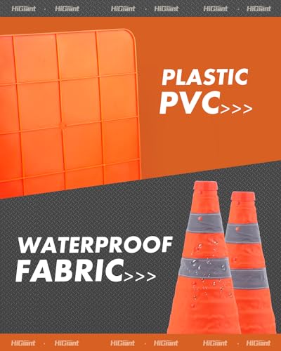 HiGiant 4 Pack 18" Collapsible Traffic Safety Cones, Orange Cones - size: 18inch
