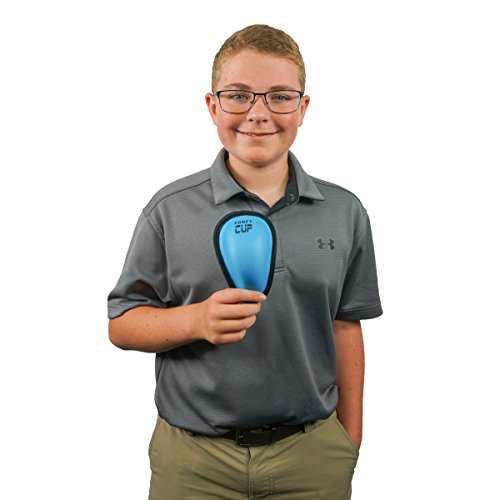 Comfy Cup™ Boys Youth Sized Soft Foam Beginners Protective Athletic Cup Ages 7-11 Kids Athletic Cup for Baseball, Football, Hockey, Lacrosse, Martial Arts, Karate, Tae Kwon Do - color: Neon Blue