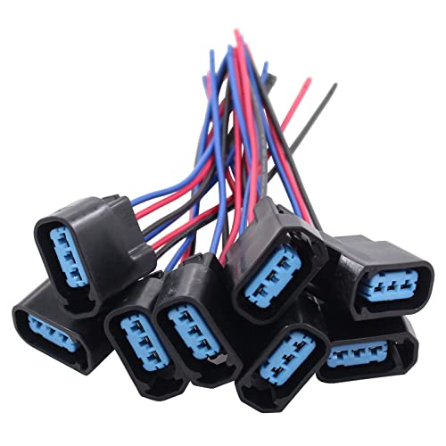 MOTOKU Set of 8 Ignition Coil Pack Connector Wire Harness Plug Adapter w/Tie and Heat shrinkable Tube Terminals for Honda Accord Odyssey Pilot Ridgeline