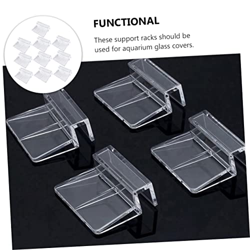 COLLBATH 15pcs Acrylic Fish Tank Stand Cover Brackets Aquarium Rack for Glass Tank Lid - size: 5.5X4X1.8CM