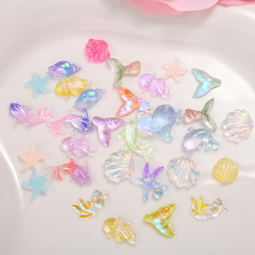 300Pcs Ocean Mini Resin Animals, Sea Figures to Hide, Bulk Tiny Animal Figurines, Mini Fish & Shells for DIY Crafts, Fairy Garden, Dollhouse & Aquarium