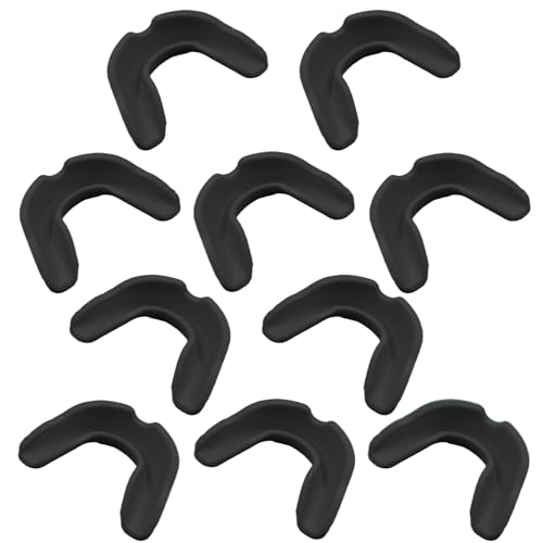 10 Pack Sports Mouth Guards, Gel-Fit, Universal, All Black - color: Black