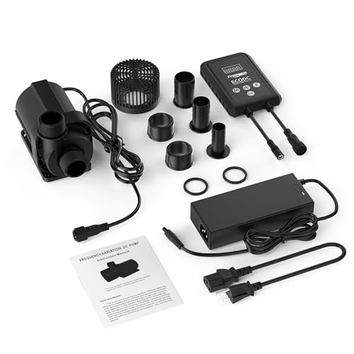 Submersible Pond Water Pump: 2600GPH 85W DC 24V Return Fountain Pump with 15ft Tubing for Aquarium Fish Tank Outdoor Garden
