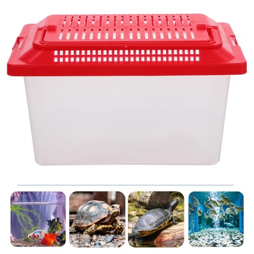 Portable Fish .08X4.33X4.33 Inch Handheld Aquarium Transparent Turtle Box Compact Plastic Pet Hamster Carrier for Travel and Home Use