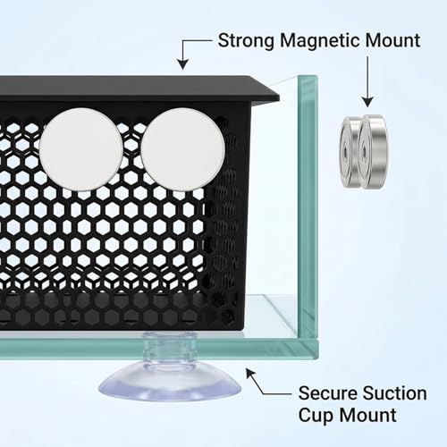 Floating Coral Frag Rack and Fish Isolation Box for Saltwater Reef Tank, 4x6 Inch Saltwater Coral Frag Holder with Magnetic or Suction Mount, Floating Anemone Holder and Isolation Cup for Reef Tanks