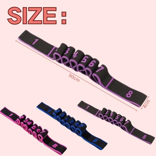 3PCS Fitness Resistance Band for Stretching and Yoga,Number Stretch Resistance Band with Clear Markings,8-Section Elastic Training Bands for Full Body Stretching Shaping