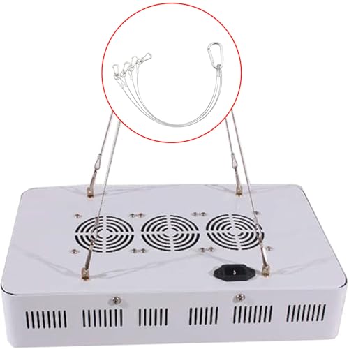 CHENJIN 2PCS Stainless Steel Plant Grow Light Hanging Rope Silver 1.5x350mm Wire Rope Hanger for Flower Pots Light Emitting Diode Grow Light Aquarium Light Hanging Rope Holder