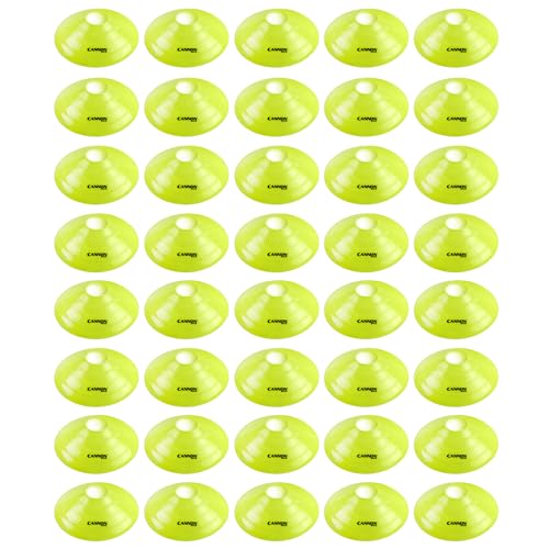 Cannon Sports Cones for Agility Training and Drills – 40 Pack Heavy Duty Training Cones with Carry Strap – Perfect for Football, Basketball, Hockey, Soccer & Running Drills - color: Yellow