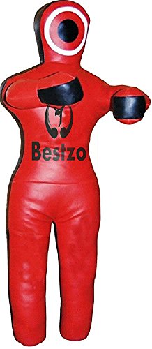 Bestzo MMA Martial Arts Brazilian Grappling Dummy Red-Unfilled - color: Synthetic Leather Red, size: 48 inches (4 ft)