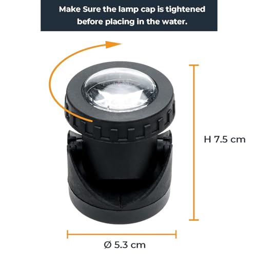 Warm White Pond Lights, 2500K Underwater Weighted Pond Light IP68 Waterproof Submersible Fountain Lights for Pond Fountain Waterfall,1 Lights - size: 1 lights