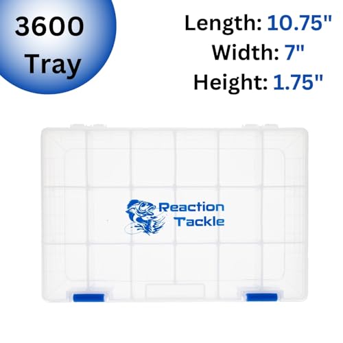 Reaction Tackle Tackle Box Trays, Utility Storage Boxes for Fishing Tackle, Lures, Hooks & Baits – Fits Tackle Bags and Tackle Boxes - color: 3600 Trays (2-pack)