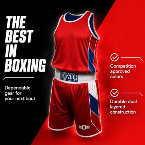 Ringside Reversible Red/Blue Boxing Competition Outfit for Adult and Youth - size: Small