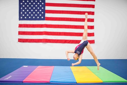 Tumbl Trak Gymnastics Folding Tumbling Panel Mat - color: Blueberry, size: 4'x8'x2"