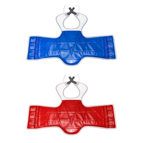 Taekwondo Chest Guard Breathable Polyester Adjustable Fit Training Gear Leather Taekwondo Protectors Perfect for Adults PU Martials Art Chest Guard Adjustable