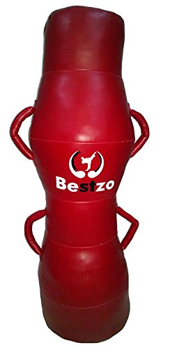 Bestzo MMA Punching Bag - Cylinder Shape Pound/Floor Striking -Synthetic Leather-Red - size: 47 inch
