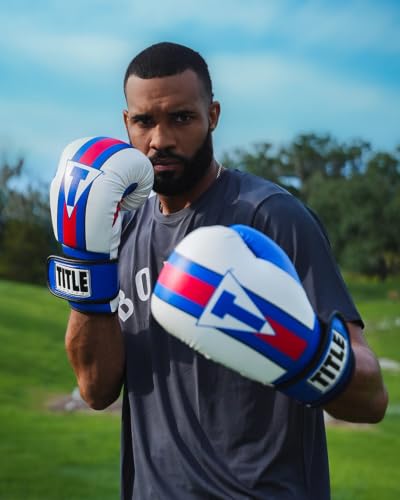Title Boxing World Bag Boxing Gloves - color: Blue/White/Red, size: 14 oz