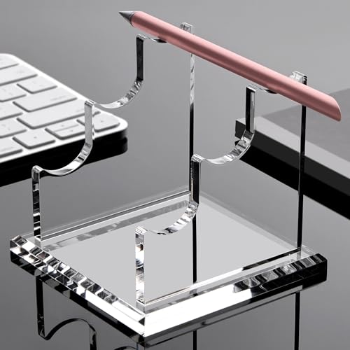 3 Tier Acrylic Pen Holder Display Stand, Fountain Pen Pencil Makeup Brush Rack, Ballpoint Pen Showholder, Paintbrush Drying Rack Organizer Desk for Home School Office or Store Use - style: 3 Tier