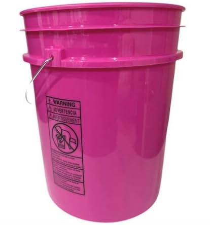 5 Gallon Premium HPDE Plastic Bucket - Made in USA Food Grade Storage Container, BPA Free All Purpose Pail (5, Magenta) - color: Magenta