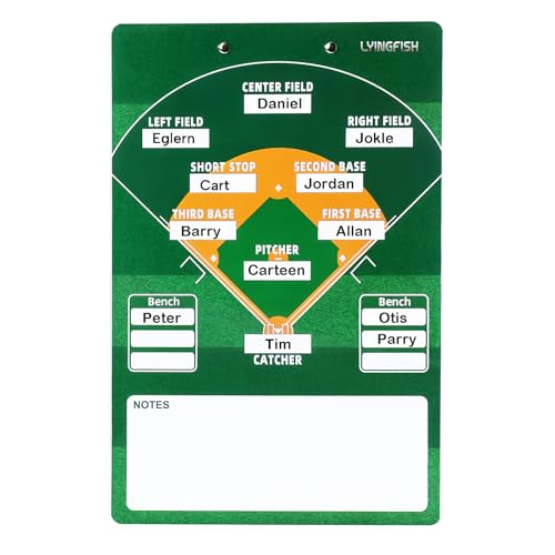 Dry Erase Coaches Clipboard, Reuse Baseball Dry Erase Coaching Board Double-Sided Baseball White Board for Coaches Writable and Erasable Coaching Board (Baseball)