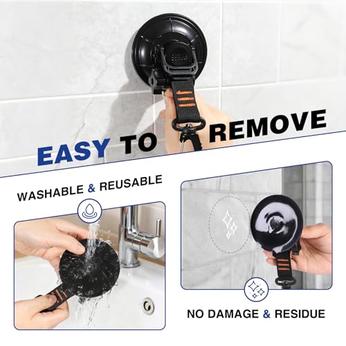 REDCAMP Heavy Duty Suction Cup Anchor with Securing Hook Tie Down, Removable Camping Tarp Accessory as Car Side Awning, 2 Pieces/4 Piecces/6 Piecces/8 Piecces