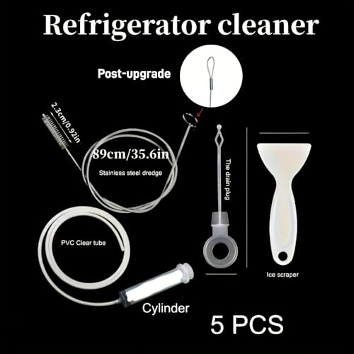 5pcs/Set Refrigerator Drain Hole Blockage Cleaning Tool Reusable Refrigerator Unclogging Tool Kit Universal Drain Pipe Cleaning Brush Refrigerator Cleaning Tool Fish Tank Pipe Cleaning