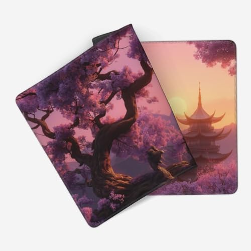 XXL Gaming Mouse Pad 35.4 x 15.7 Inch, Large Extended Desk Mousepad with Cherry Blossom Design, Water-Resistant Surface, Stitched Edges, Non-Slip Rubber Base Desk Mat - color: Cherry Blossom