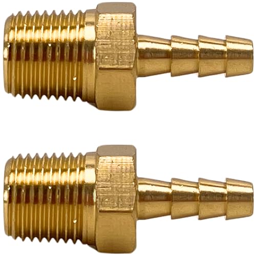 2pcs Brass Hose Fitting 1/8" Barb x 1/8" NPT Male Adapter Barbed by CX WONDERLAND