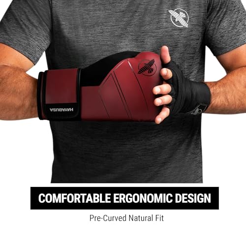 Hayabusa S4 Leather Boxing Gloves | 12oz Boxing Gloves, Muay Thai Gloves, Kickboxing Gloves, Leather Training Gloves, Men and Women, 16oz Boxing Gloves - color: Red, size: 14 oz