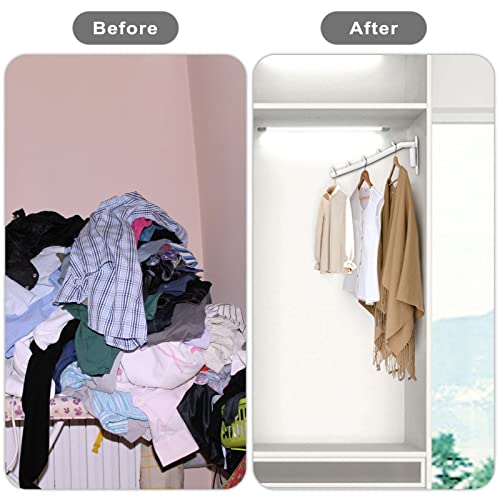 Sumnacon Clothes Hanger Rack,Wall Mount Garment Hook with Swing Arm,White - color: White