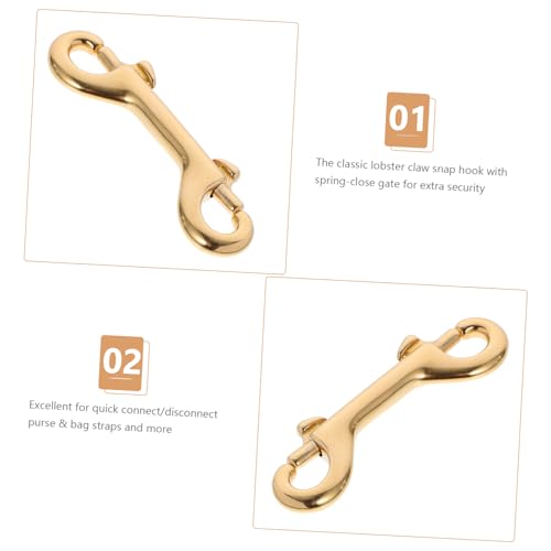 Brass Double End Snap Hooks 4 Pcs Oval for Straps and Belting - size: 4pcs