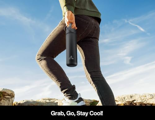 POWCAN 26 oz Insulated Water Bottle with 2-in-1 Straw Spout Lid (Mariner) - color: Mariner, size: 26 Ounces