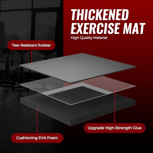 SUPERJARE 0.79'' Extra-Thick 24 Pcs 96 Sq Ft Exercise Equipment Mats - color: Black, size: 24 Tiles (96 Sq Ft)