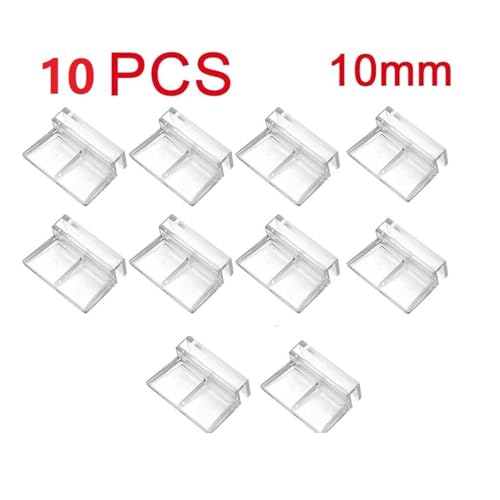 MOUDOAUER Rimless Aquarium Cover Clip, 10Pcs Fish Tanks Glass Cover Clip Aquarium Glass Cover Support Bracket Holders, Pack of 10 - size: 10MM