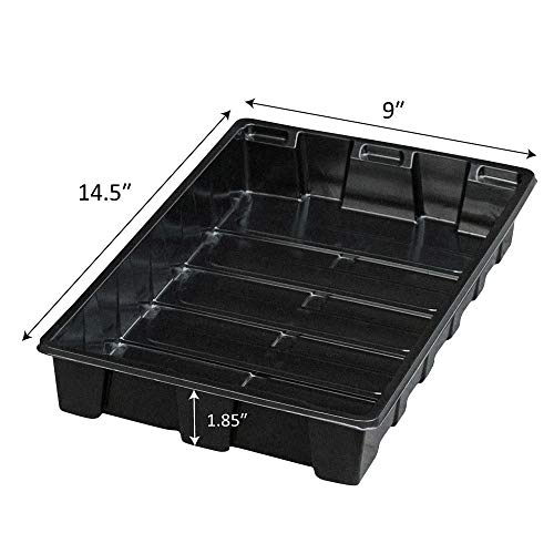 Gardzen 10 Pack Seed Trays, Reusable Plant Grow Trays, Ideal for Seed Starting, Microgreens, Indoor Gardening, and Greenhouse Nurseries - No Drain Holes, 14.5"x9" - size: 14.5L x 9W x 1.8H