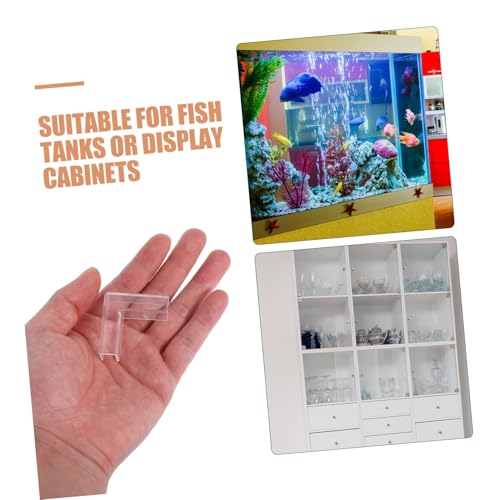 Garneck 10pcs Plastic Glass Clamps for Aquariums and Showcases Shaped Fixing Clip for Glass Panels Easy Installation and Support for Displays