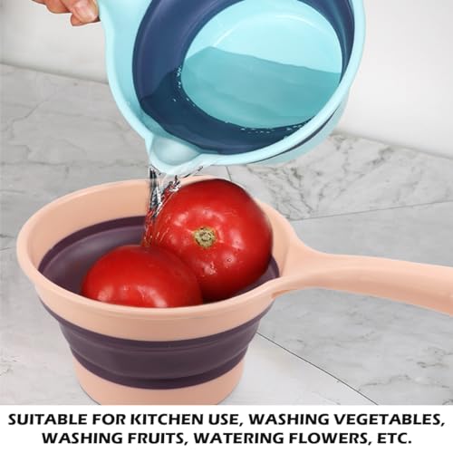 DOERDO 2Pcs Folding Water Ladle Collapsible Scoop Cup Portable Water Spoon for for Kitchen Bathroom Garden, 11x3.5Inch