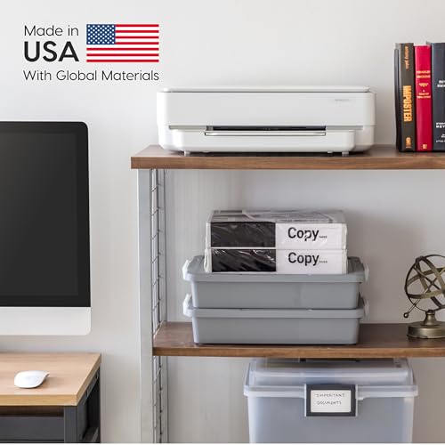 IRIS USA 6 Qt. Plastic Craft Storage Container Bins with Lids, 2 Pack, Small Art & Office Supply Organizer Tote, Sensory Bins & Boxes for Home & University, Stackable, Secure Latch Buckles, Gray