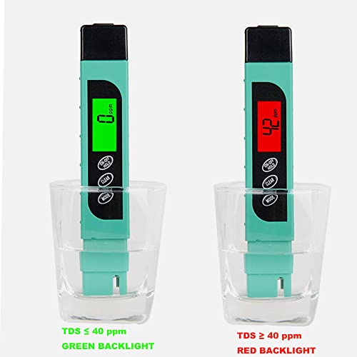 TDS Meter Digital Water Tester, Lxuemlu Professional TDS, Temperature and EC Meter with Carrying Case, 0-9999ppm, Ideal ppm Meter for Drinking Water, Aquariums and More (Green) - color: Green