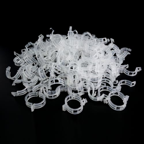 Tomato Clips for Climbing Plants 100 Pack, Plant Support Clips & Garden Clips for Vegetables Vine, Clear Reusable Plastic Plant Clips Indoor Outdoor Gardening