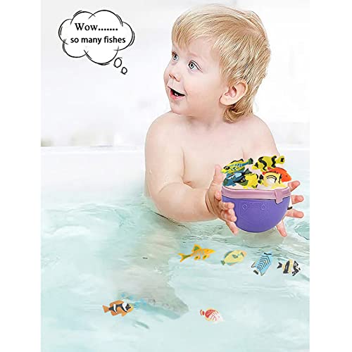 RCOMG 24PCS Tropical Fish Toys, Plastic Sea Creatures Figurines Set, Educational Learning Ocean Animal Figures, Party Favor Miniature Toys Gifts for Boys Girls Kids