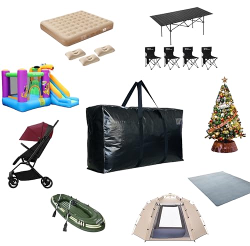 60 Gallon Extra Large Storage Bags, Jumbo Moving Storage Bags Heavy Duty, Foldable Big Blue XL Duffle Bag for Travel,Christmas Tree Bag