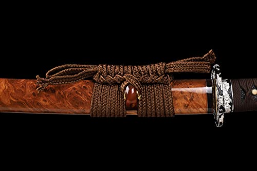 Shinken L6 Steel Katana Clay Tempered Real Samurai Sword - color: Hitatsura Hamon-Brown