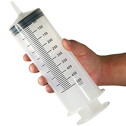 500ml/cc Large Plastic Syringe with Measurement for Scientific Labs, Garden Watering, Refilling and Filtration, pack of 1 - style: 500ML - 1 Pack